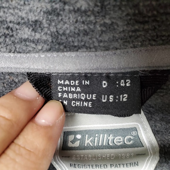 Killtec Women's 12 Gray Full Zip Mock Neck Fleece Sweatshirt - Picture 13 of 13